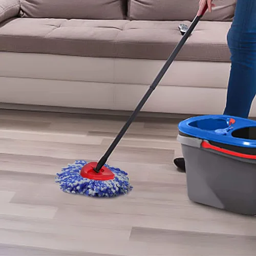 Miniatura 7 de Cabezal de repuesto para trapeador giratorio, paquete de 4 repuestos de fregona RinseClean con base compatible con mopa giratoria O-Cedar