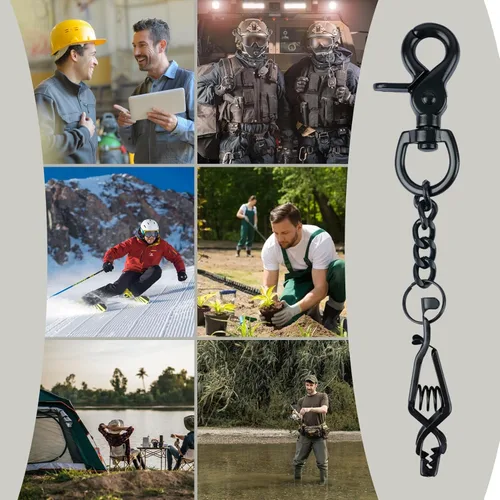 Miniatura 7 de MELOTOUGH Pinza de guante de metal para guantes de trabajo, clips de guantes de acero resistente para tácticas, esquí, campamento, actividades al