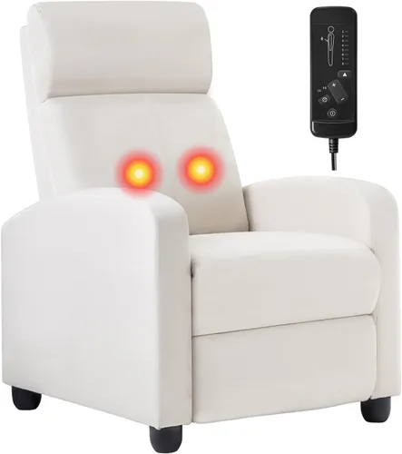 PayLessHere Silla Reclinable Individual Sofá Reclinable Asiento de Cine en Casa con Soporte Lumbar y Respaldo Acolchado para Sala de Estar y