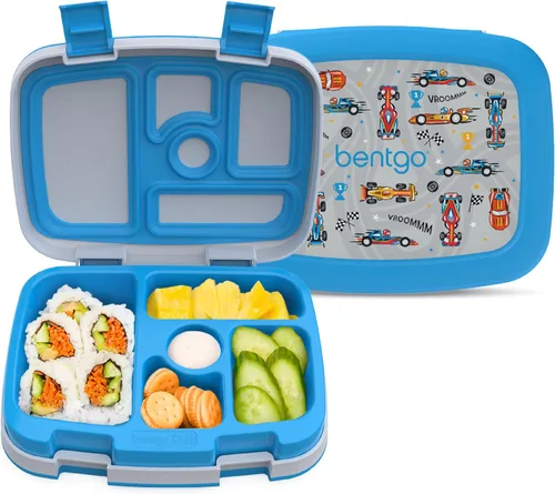 Miniatura 20 de Bentgo Kids Prints - Lonchera de 5 compartimentos estilo bento, a prueba de derrames, porciones de tamaño ideal para niños de 3 a 7 años, duradera