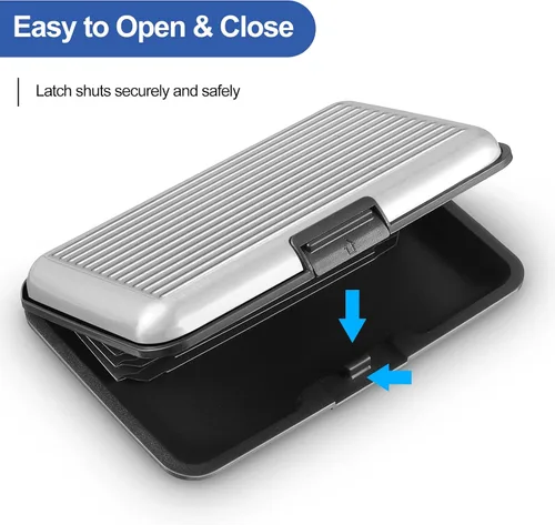 Miniatura 2 de 2 piezas de soporte delgado para tarjetas de crédito mini protector de tarjeta de crédito protector de aluminio para tarjetas de visita organizador
