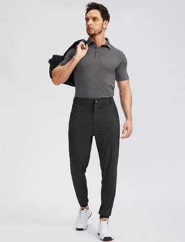 Miniatura 3 de Soothfeel Pantalones de Jogging de Golf para Hombre con 5 Bolsillos Ajustados Elásticos Sudaderas para Correr Viajes Vestir Trabajo Pantalones