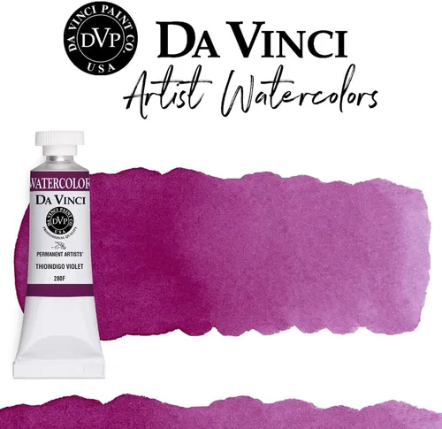Miniatura 202 de DA VINCI PAINTS Pintura Acuarela Profesional para Artistas, Alizarin Crimson (Quinacridone), 37ml Índigo