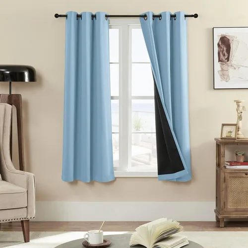 Miniatura 30 de Rutterllow - Cortinas 100% opacas, paneles de cortina con ojales, aislamiento térmico y bloqueo de luz para habitación y sala de estar