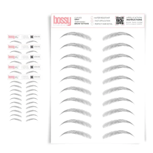 Miniatura 14 de 5 paquetes de tatuajes temporales para cejas, adhesivos impermeables para cejas, tatuajes falsos para el cabello tipo pelar de transferencia