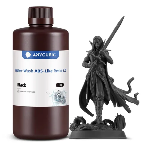 ANYCUBIC Resina lavable con agua ABS-Like 3.0, resina para impresora 3D, alta dureza y alta precisión, fácil de procesar posteriormente, bajo olor,