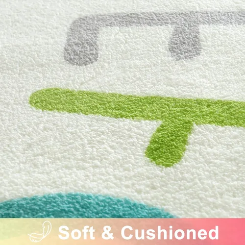 Miniatura 6 de LIVEBOX ABC Play Room - Alfombra redonda para niños, alfombra grande y colorida para guardería, alfombra de área de arcoíris para aula, alfombras