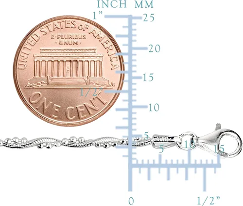 Miniatura 2 de Braided Bead And Snake Style Chain Anklet In Sterling Silver