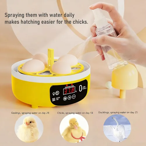 Miniatura 5 de Tissting Incubadora de huevos con giro manual de huevos y control de humedad, incubadoras para incubar huevos, incubadora de aves de corral