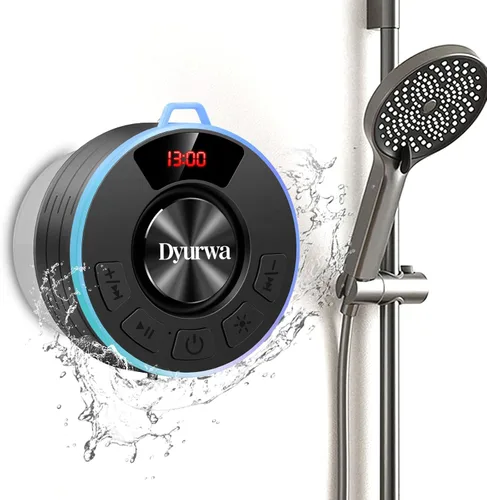 Altavoz Bluetooth de ducha impermeable IPX7 certificado, altavoz de ducha portátil con sonido fuerte y claro con ventosa, portátil inalámbrico para