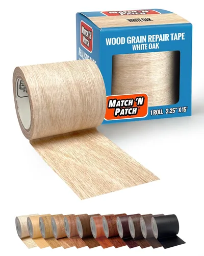 Miniatura 15 de MATCH 'N PATCH Cinta de Reparación de Veta de Madera Realista - Cinta Adhesiva Duradera Multiusos para Muebles, Pisos, Gabinetes, Ventanas, Puertas