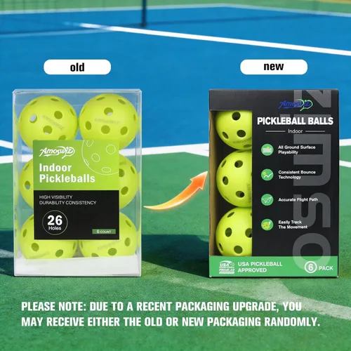 Miniatura 4 de Indoor Pickleball Balls, 6/12 Pack of 26 Holes Pickleballs, USAPA Approved Indoor Pickleballs Set, High Visibility Durable Pickle Balls for Training