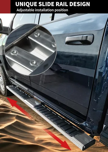 Miniatura 7 de YITAMOTOR Estribos de 6.5 pulgadas compatibles con Chevy Silverado 2019-2026/GMC Sierra 1500 Crew Cab, 2020-2026 2500HD 3500HD, estribos