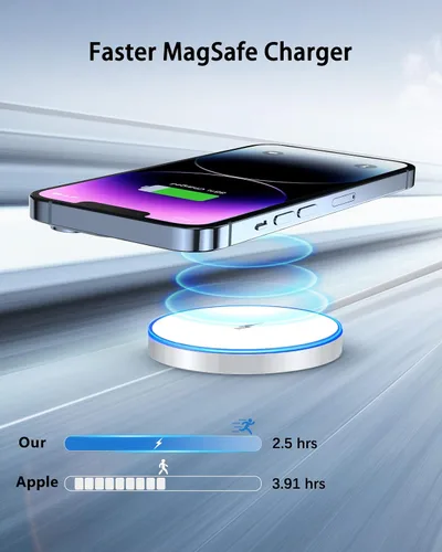 Miniatura 6 de Cargador inalámbrico magnético de 15 W para 17 Pro Max/17 Pro/17/17 Air/16/15/14/13/12 Series AirPods 3/2/Pro/Pro 2 LED Magnet Charging Pad