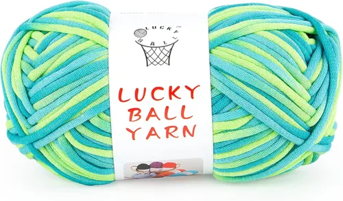 Miniatura 19 de LUCKY BALL Hilo para ganchillo, 3.53 oz/109 yardas, 70% algodón, 30% nailon, #5, hilo de tubo voluminoso para tejer, para bolsos, sombreros