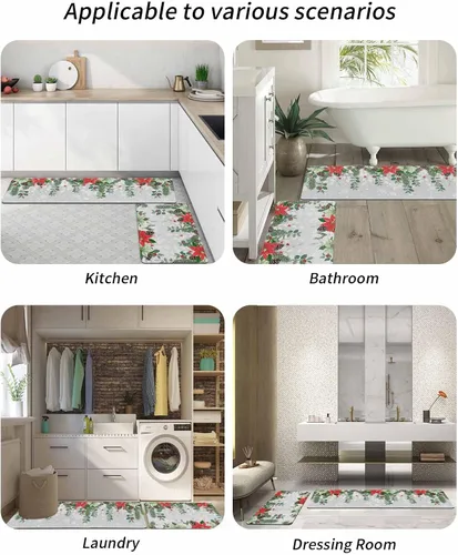 Miniatura 6 de Tapete de baño de Navidad para bañera, antideslizante, de secado rápido y absorbente, tierra de diatomeas, fregadero de cocina, lavable