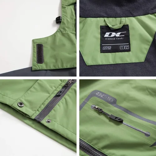 Miniatura 4 de Diamond Candy Chaqueta impermeable para mujer, impermeable, ligera, para exteriores, con capucha para senderismo