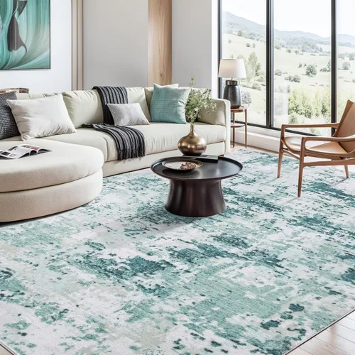 Miniatura 78 de Syalife 6x9 Alfombra Lavable para Área, Ultra Suave Antideslizante, Pila Baja, Alfombra Vintage Resistente a Manchas para Sala de Estar, Alfombra