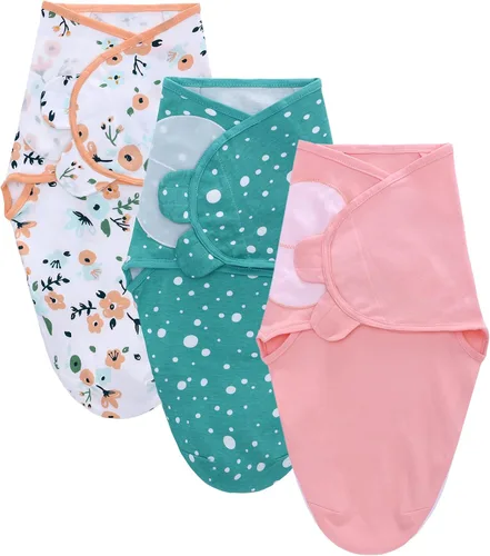 Miniatura 12 de LAT - Manta para envolver con cremallera, fácil de ajustar, paquete de 3 unidades, saco de dormir para bebés recién nacidos, saco de dormir 100%