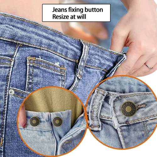 Miniatura 3 de YouOKLight Botones para jeans, 0.669 in sin clavos, botones de metal extraíbles de repuesto para reparación de remaches y destornilladores, 12