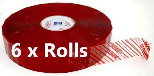 Miniatura 5 de BIG Roll Tamper Evidence SEGURITY CLOSURE Cinta de sellado de cartón 2" x 1000 yardas Modelo 1248 (1)