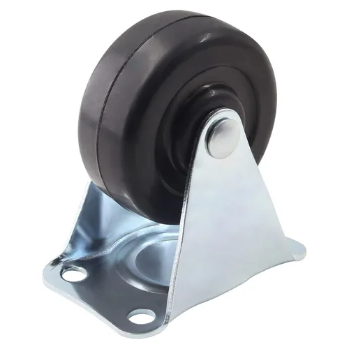 Miniatura 4 de 4 ruedas giratorias de goma de 2 pulgadas, ruedas fijas rígidas de alta resistencia con placa superior no giratoria para muebles
