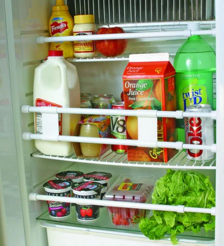 Miniatura 2 de Camco Barra de refrigerador doble RV de 28 pulgadas, mantiene alimentos y bebidas en su lugar durante el viaje, evita derrames desordenados, carga