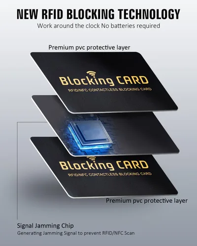 Miniatura 3 de Schembo Funda de bloqueo RFID, protector de tarjeta de débito y crédito contactless NFC y pasaporte, una tarjeta protege toda la cartera/bolso
