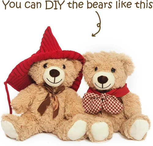 Miniatura 5 de Paquete de 5 osos de peluche a granel, juguetes de peluche, regalo para niños y novias, osos de peluche de 13.5 pulgadas para Navidad, San Valentín