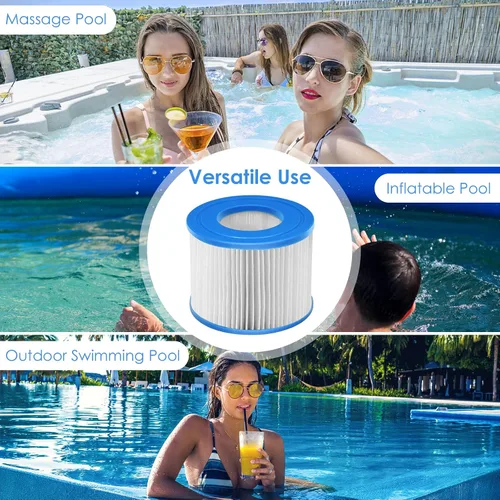 Miniatura 8 de Goplus Paquete de 6 cartuchos de repuesto para filtro de piscina, bomba de filtro de spa tipo VI compatible con la mayoría de piscinas de masaje