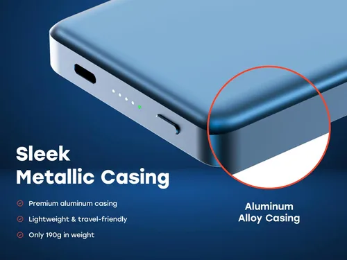 Miniatura 6 de X Blade - Banco de energía magnético delgado de 10 K, 10000 mAh, cargador portátil MagSafe para iPhone y Samsung, carga rápida inalámbrica USB-C PD
