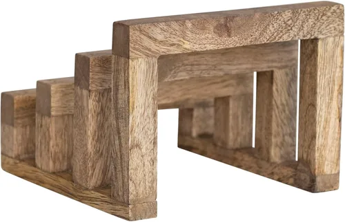 Miniatura 12 de Creative Co-Op - Soporte para tabla de cortar de madera de mango de 6 pulgadas con 3 secciones para cocina, natural