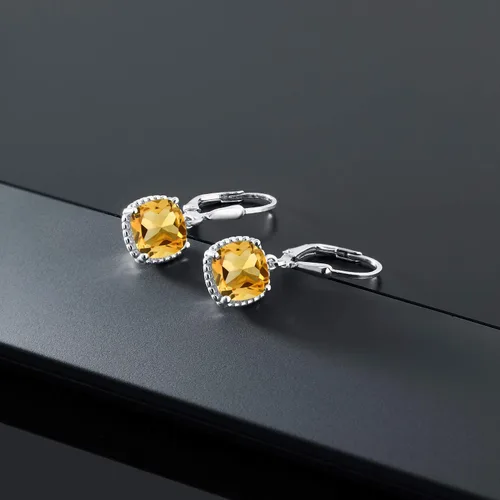 Miniatura 72 de Gem Stone King Aretes colgantes de plata de ley 925 de 0.315 pulgadas para mujer