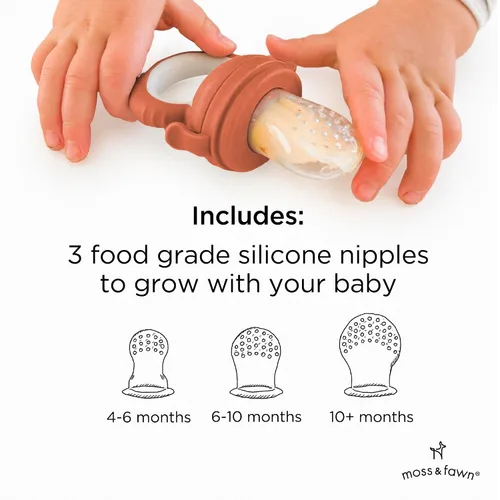 Miniatura 6 de Moss and Fawn Baby's First Bites Bundle - Kit de paletas de leche materna congelada de silicona con alimentador de forraje y bandeja de cubitos