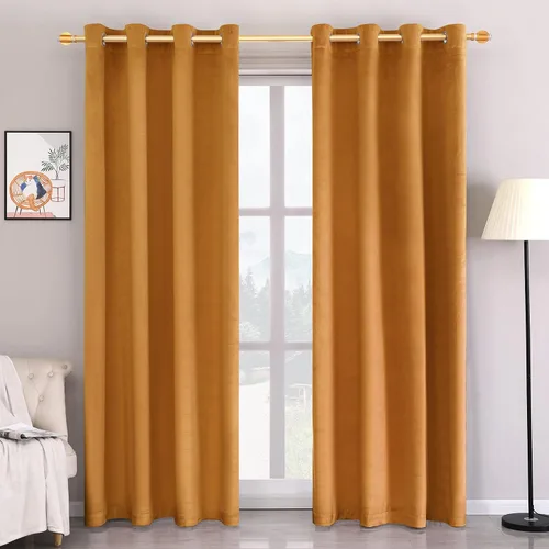 Miniatura 8 de Cortinas de terciopelo supersuaves con ojales, para privacidad en sala de estar, puertas de cristal corredizas, 2 paneles