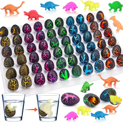 Miniatura 10 de 60 huevos pequeños de dinosaurio para incubación de dinosaurios, regalos de fiesta de cumpleaños, regalos de graduación, bolsas de golosinas