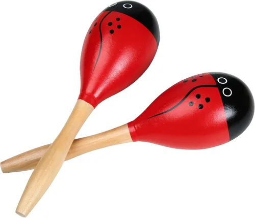 Miniatura 12 de Maracas para adultos y niños, 2 unidades de 9 pulgadas de maraca de madera para recuerdos de fiesta, color azul