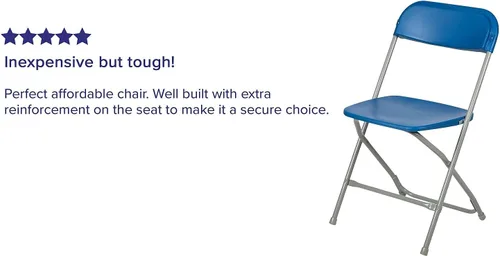 Miniatura 5 de Flash Furniture Silla plegable de plástico de la serie Hercules™, color azul, paquete de 2 unidades, capacidad de peso de 650 libras, cómoda silla