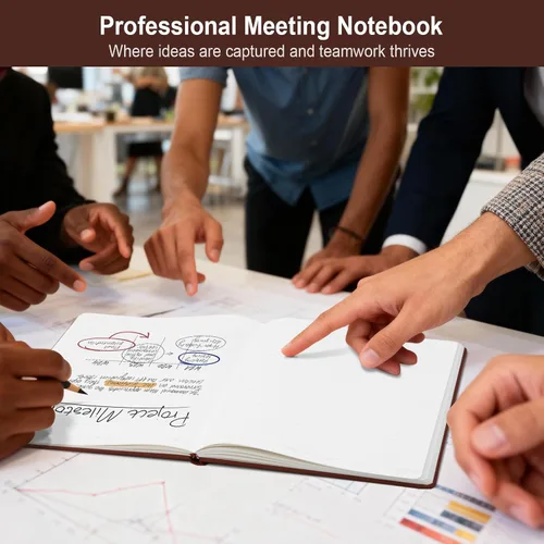 Miniatura 5 de ViVin Cuaderno A4 con rayas universitarias para el trabajo, diario de tapa dura de cuero de 8.5 x 11 pulgadas, 192 páginas, cuaderno rayado