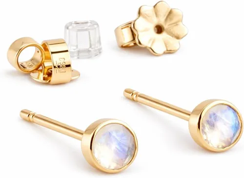 Miniatura 29 de Juego de aretes pequeños de oro con bisel, bola para cartílago, tragus, hélice, múltiples joyas hipoalergénicas de piedra natal para mujer