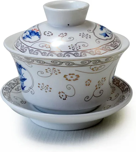 Miniatura 3 de GDLK Gaiwan Teacups Taza de té china Sopera Éxito Sancai Cover Bowl Gongfu Juego de té (loto)