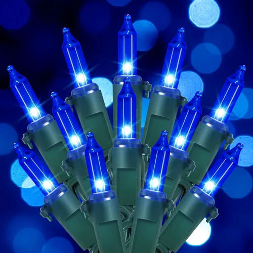 Miniatura 23 de Hopolon Mini Luces en Cadena Rojas de Navidad 2 Juegos de 50 Unidades 13 Pies Bombillas Incandescentes Mini Luces en Cadena Impermeables para Rojo