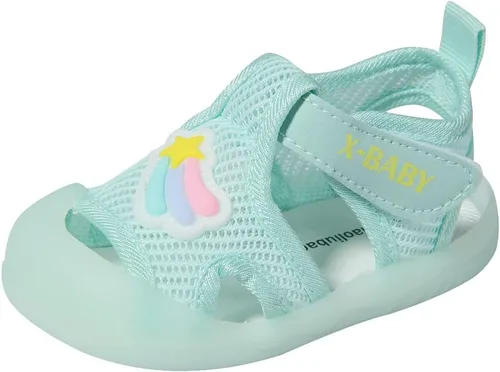 Sandalias de verano para bebé, malla transpirable, suela de goma, antideslizantes, zapatos para exteriores para niños y niñas de 9 a 30 meses