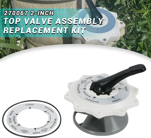 Miniatura 8 de 270067 Kit de reemplazo de conjunto de válvula superior de 2 pulgadas para Pentair Hi-Flow Top y Side Mount Pool Spa Multiport Valve 261177 261173