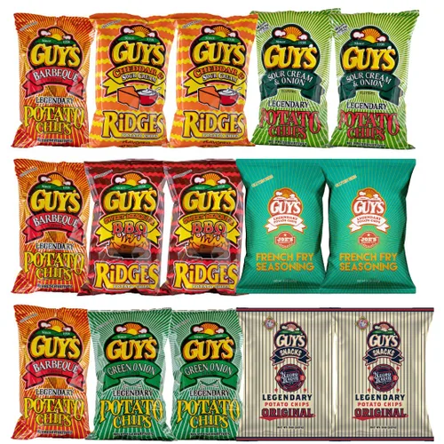 Miniatura 8 de Guys - Papas fritas de crema agria y cebolla, bocadillos saludables y salados con una mezcla única de especias, papas fritas naturales, papas fritas