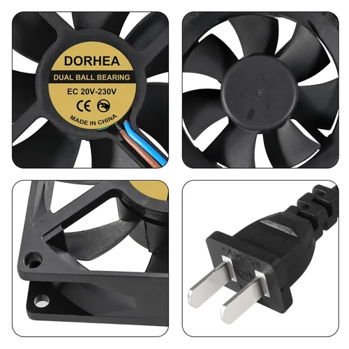Miniatura 3 de 2 unids 8025 ventilador 220 V 240 V alta velocidad doble rodamiento de bolas 3.150 in ventilador más fresco 3.150 in x 3.150 in x 0.984 in
