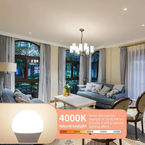 Miniatura 3 de Bombilla LED E12 para ventilador de techo, bombilla LED de 4000 K, luz diurna natural, bombilla LED equivalente a 60 W, bombillas Hansang para Luz