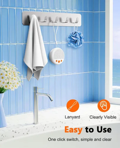 Miniatura 5 de LENRUE Altavoz de ducha, altavoz Bluetooth impermeable inalámbrico, altavoces portátiles con sonido fuerte claro, ventosa, cordón, ideas de regalos