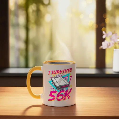 Miniatura 3 de 90s Nostalgia Retro 90s Dial Up Internet Vintage Ceramic Mug, Black/White