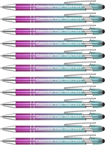 Miniatura 9 de Kingluu Hasta 500 bolígrafos personalizados a granel, bolígrafos personalizados con lápiz capacitivo, bolígrafo personalizado de tinta negra con tu